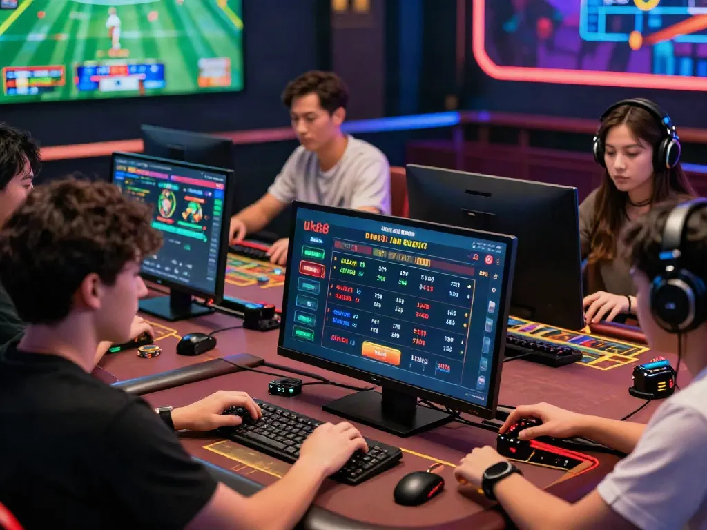 Engaged users enjoying dynamic betting experiences on Uk88 platform, highlighting modern gambling interactions.