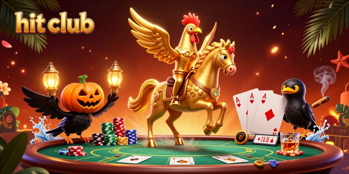 Join the hit club for thrilling casino action with a golden rooster and poker stars.