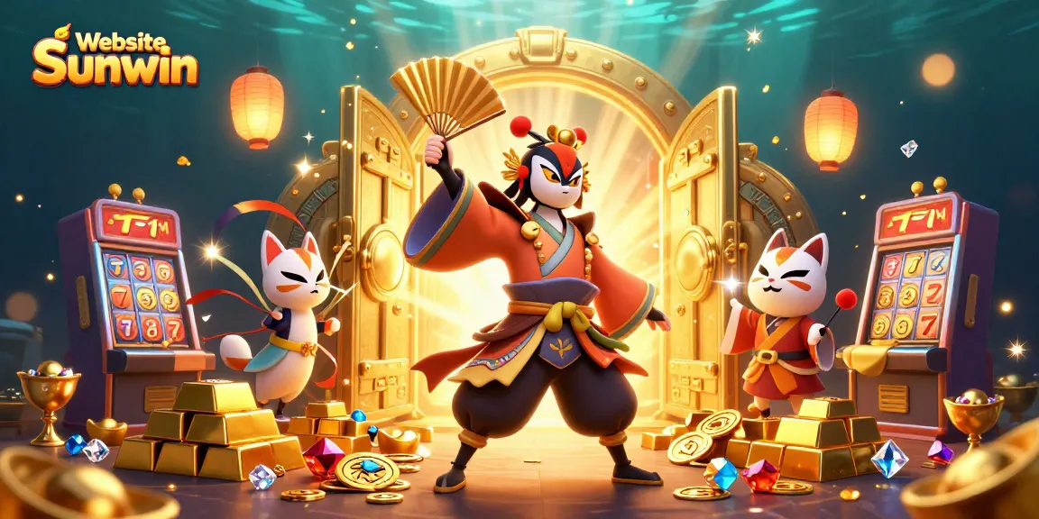 Experience thrilling action at Website Sunwin with vibrant slots and treasure elements shining brightly.