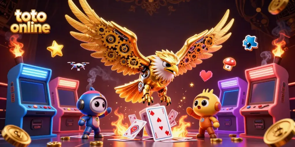 Experience excitement with the stunning toto online gaming scene featuring dynamic characters and vibrant casino elements.
