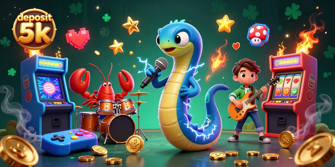 Experience deposit 5k excitement with a dynamic underwater casino featuring a DJ eel and colorful game elements.
