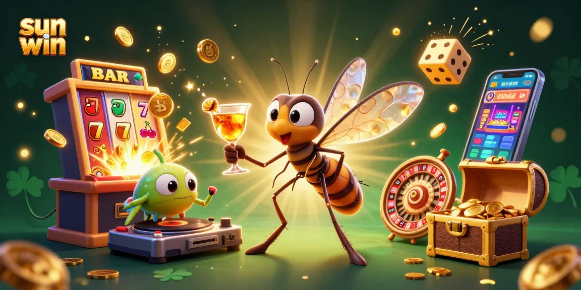 Experience thrilling jackpots at sun win with a lively 3D casino scene featuring eclectic characters.